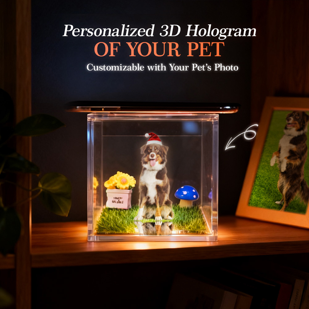 Casa Con Hologramas Personalizados Para Mascotas | Adorno Holográfico Conmemorativo | Conserva El Recuerdo De Tu Mascota En Proyección - 