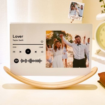 Foto Personalizada Marcos Flotantes De Madera Música Personalizada Decoración De Mesa Regalo Para Pareja - TuNombrecollar
