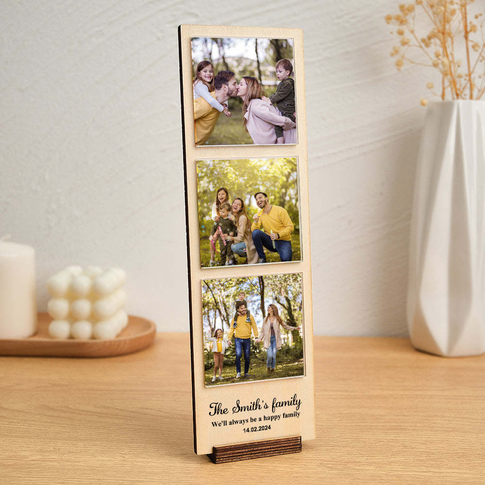 Marco De Madera Para Fotos Personalizado Con Texto Personalizado 1-4 Fotos - TuNombrecollar