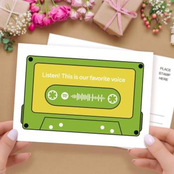 Tarjetas De Música Con Código Spotify Escaneables Personalizadas Cinta Magnética Verde Para El Día De La Madre