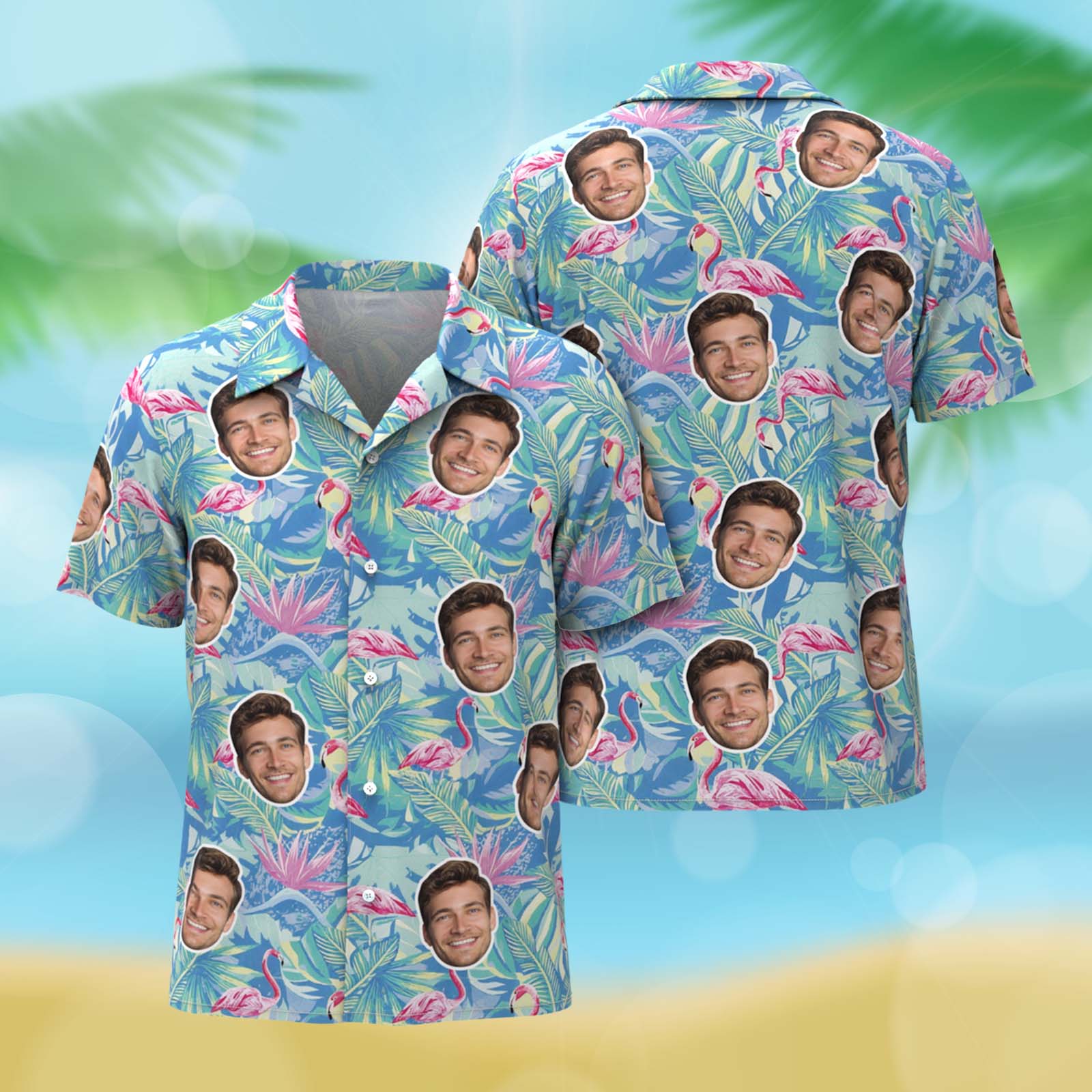 Regalo Con Foto Personalizada Para Hombre. Personaliza Tu Propia Camiseta Aloha. Regalo Para El Día Del Padre.