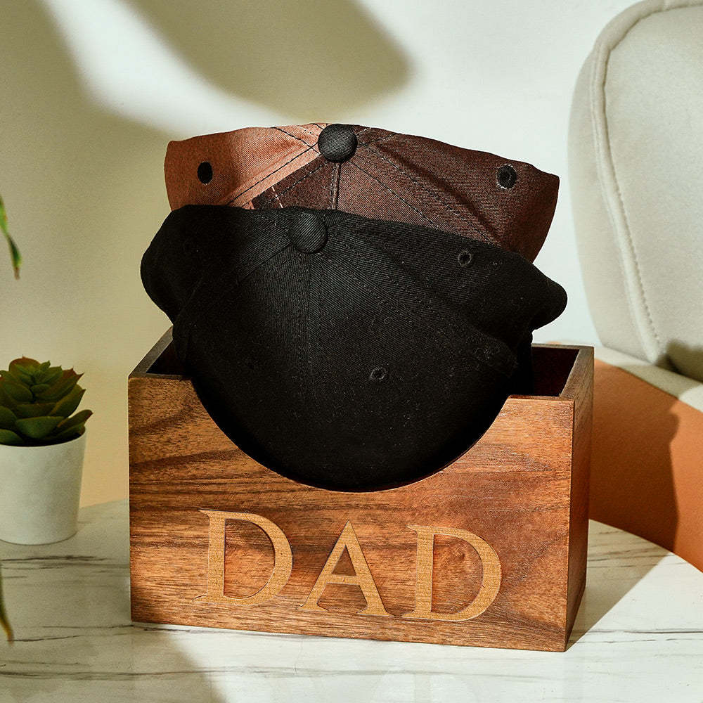 Titular De Sombrero De Madera, Caja De Sombrero De Madera, Titular De Sombrero De Béisbol, Organizador De Gorra, Soporte De Gorra, Titular De Sombrero Personalizado, Regalos Del Día Del Padre, Regalo Para Papá - TuNombrecollar