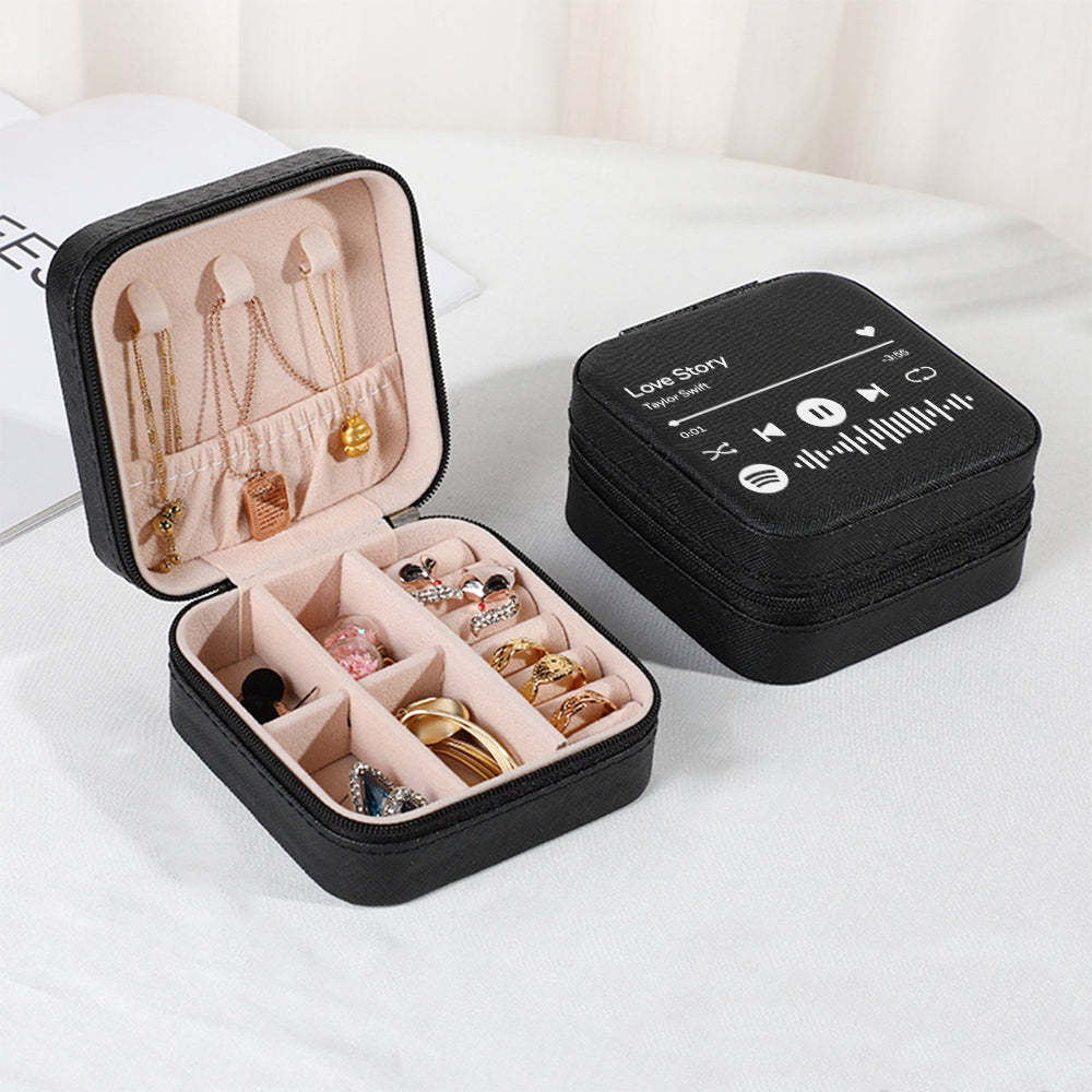Caja De Joyería Personalizada De Spotify, Organizador De Joyas Personalizado, Regalo De Almacenamiento Para Ella - TuNombrecollar
