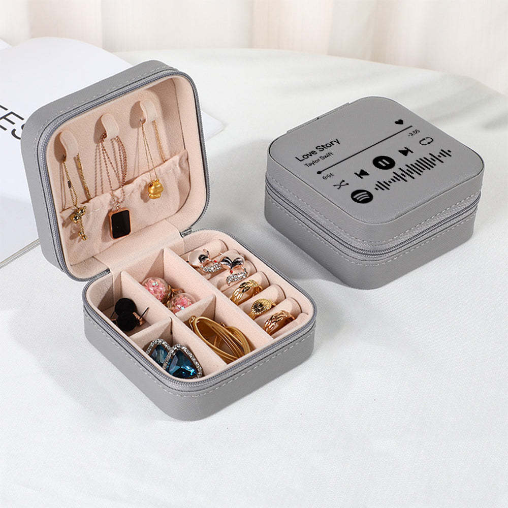 Caja De Joyería Personalizada De Spotify, Organizador De Joyas Personalizado, Regalo De Almacenamiento Para Ella - TuNombrecollar