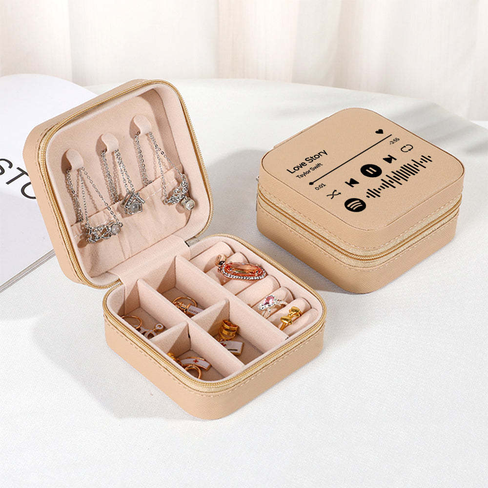 Caja De Joyería Personalizada De Spotify, Organizador De Joyas Personalizado, Regalo De Almacenamiento Para Ella - TuNombrecollar