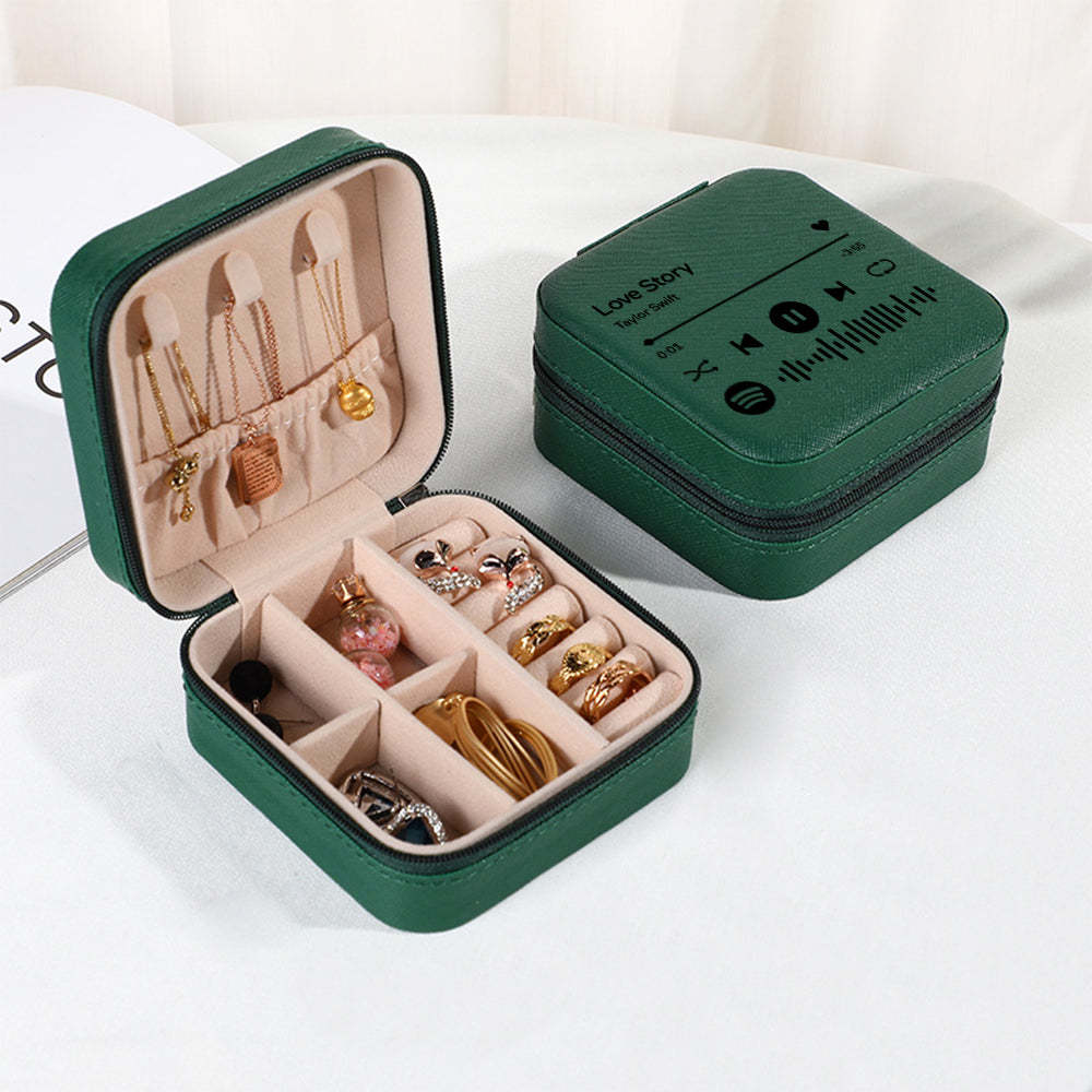Caja De Joyería Personalizada De Spotify, Organizador De Joyas Personalizado, Regalo De Almacenamiento Para Ella - TuNombrecollar