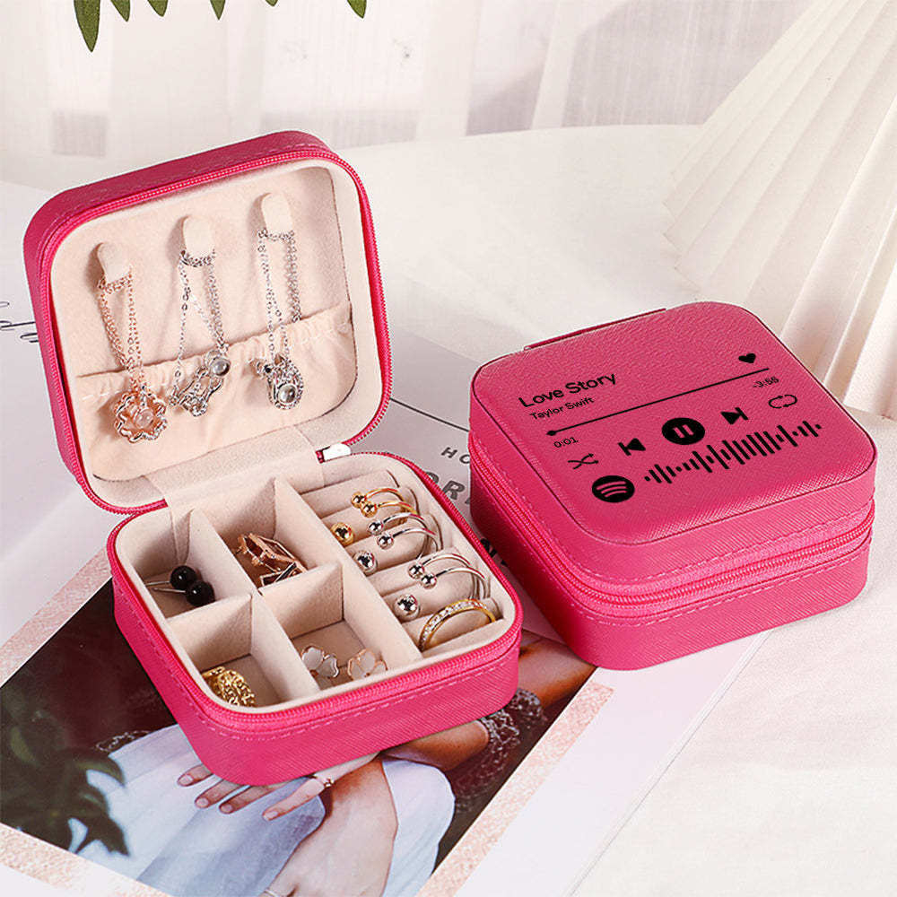 Caja De Joyería Personalizada De Spotify, Organizador De Joyas Personalizado, Regalo De Almacenamiento Para Ella - TuNombrecollar