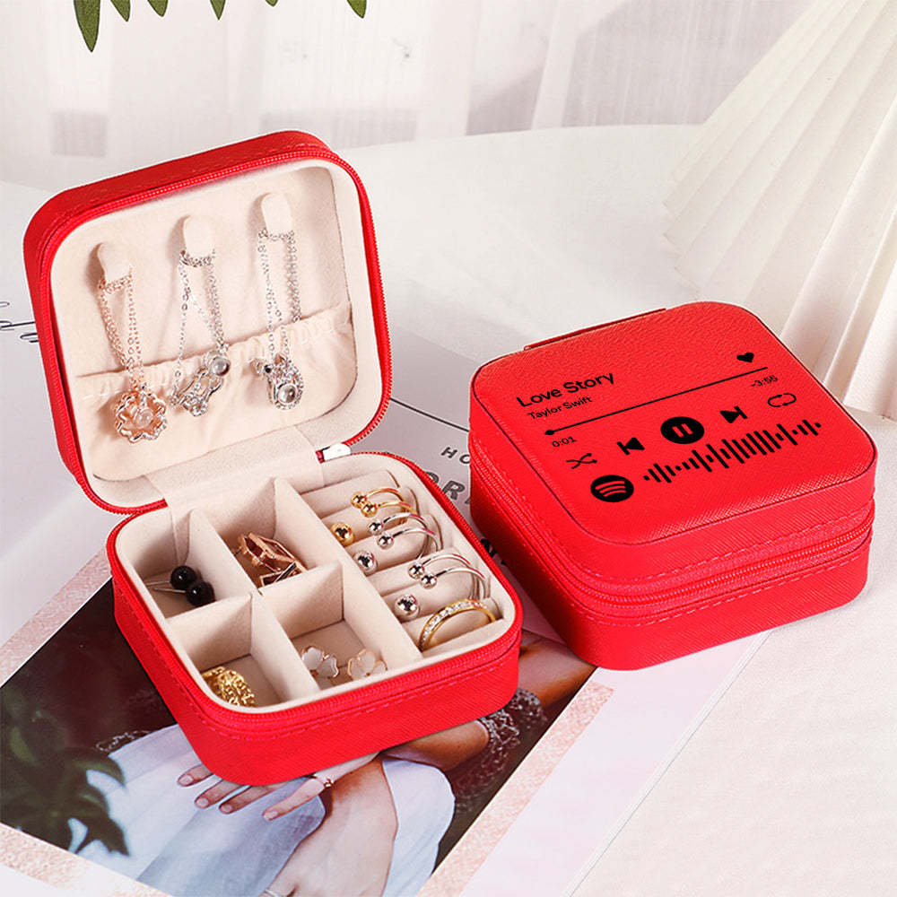 Caja De Joyería Personalizada De Spotify, Organizador De Joyas Personalizado, Regalo De Almacenamiento Para Ella - TuNombrecollar