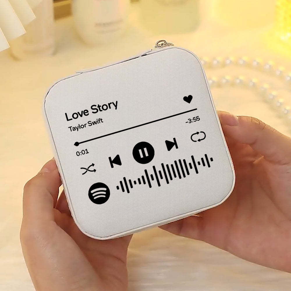 Caja De Joyería Personalizada De Spotify, Organizador De Joyas Personalizado, Regalo De Almacenamiento Para Ella - TuNombrecollar