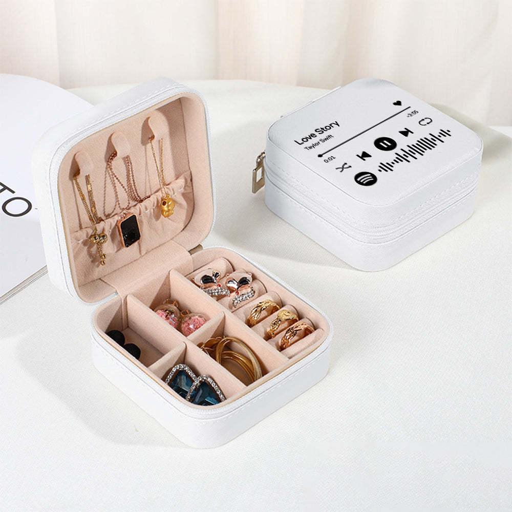 Caja De Joyería Personalizada De Spotify, Organizador De Joyas Personalizado, Regalo De Almacenamiento Para Ella - TuNombrecollar