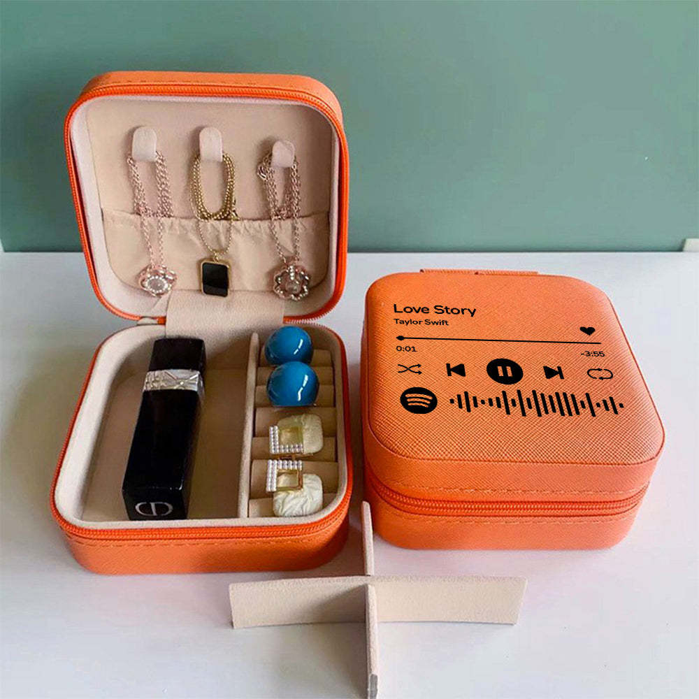 Caja De Joyería Personalizada De Spotify, Organizador De Joyas Personalizado, Regalo De Almacenamiento Para Ella - TuNombrecollar