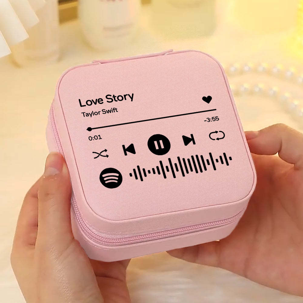 Caja De Joyería Personalizada De Spotify, Organizador De Joyas Personalizado, Regalo De Almacenamiento Para Ella - TuNombrecollar