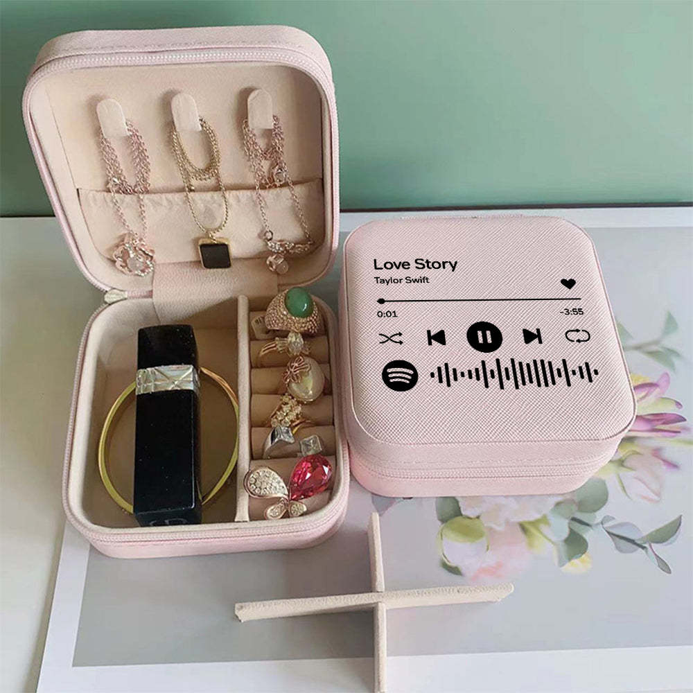 Caja De Joyería Personalizada De Spotify, Organizador De Joyas Personalizado, Regalo De Almacenamiento Para Ella - TuNombrecollar