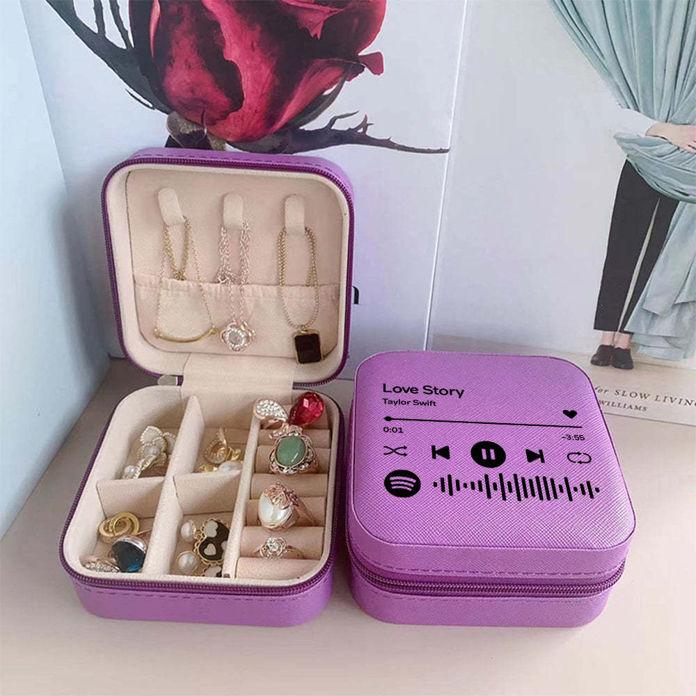 Caja De Joyería Personalizada De Spotify, Organizador De Joyas Personalizado, Regalo De Almacenamiento Para Ella - TuNombrecollar