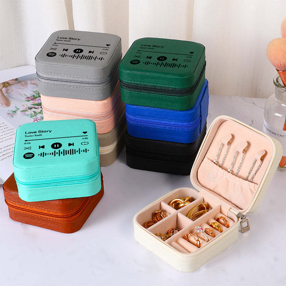 Caja De Joyería Personalizada De Spotify, Organizador De Joyas Personalizado, Regalo De Almacenamiento Para Ella - TuNombrecollar