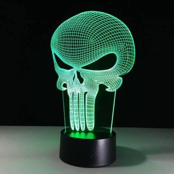 Esqueleto 3D Luz Nocturna De Colores Toque Siete Colores