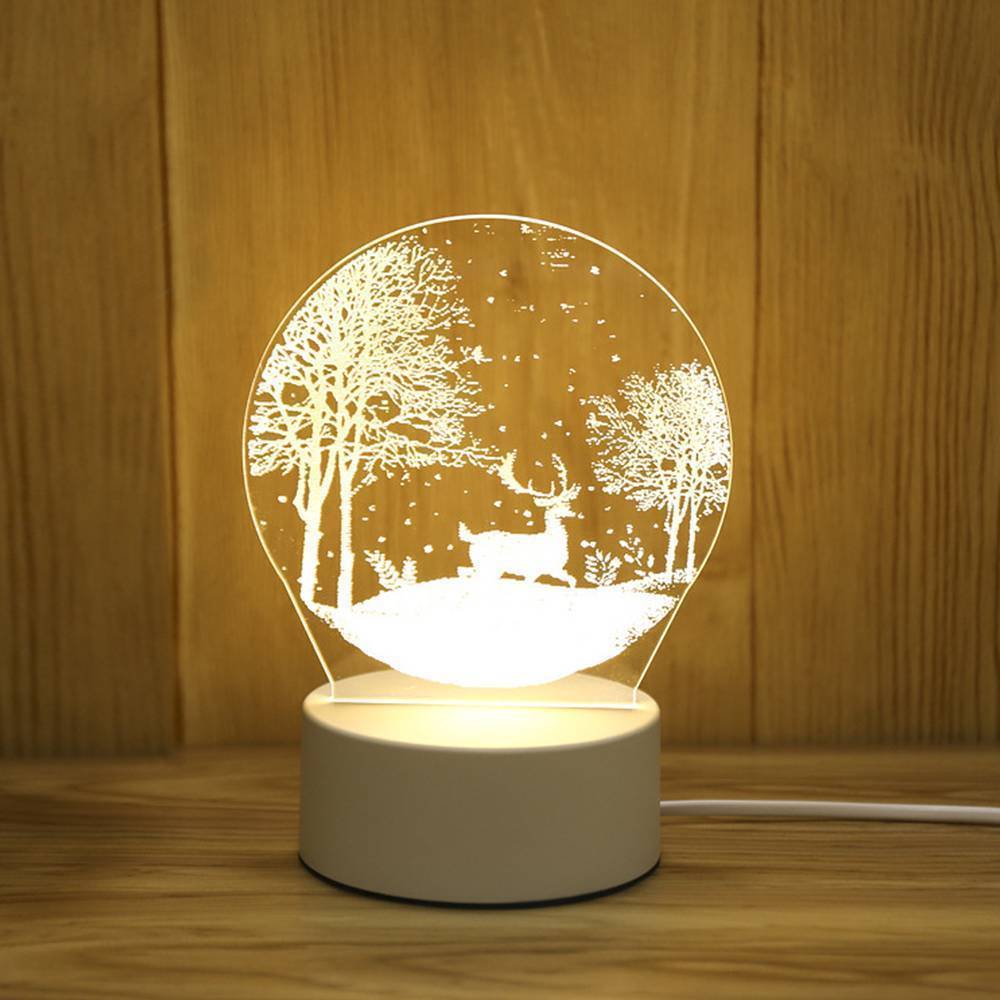 Luz De Noche De Ciervo En La Nieve Luces Para Ni?Os