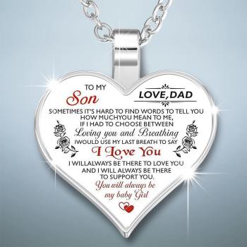 Collar Corazón Un Regalo Único Y Pensado Padre E Hijo - Plata