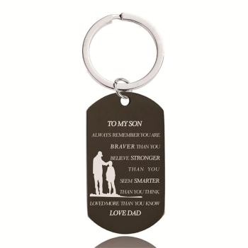 TO MY SON Keychain Black Color Christmas Gifts -