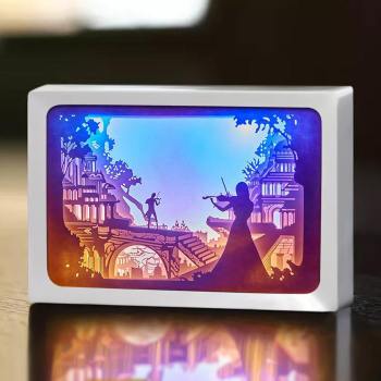 Regalos De Cajas Horizontales De Luces Cortadas En Papel 3D