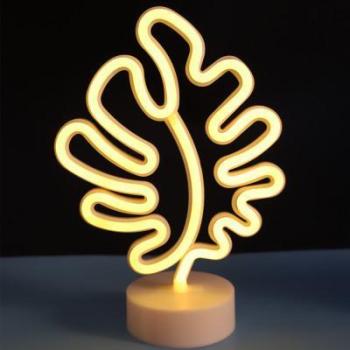 Luz Nocturna Casera Forma De Neón-Hojas Amarillas
