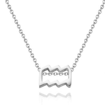 Collar Doce Constelaciones-Acuario-Anti-Oxidación Acero Inoxidable
