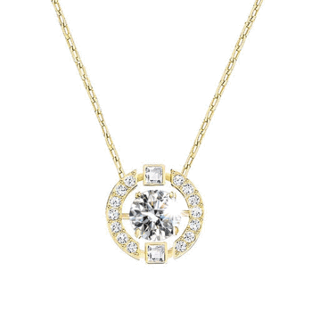 Collar De Piedra Bailarina De Plata Chapada En Oro 18K