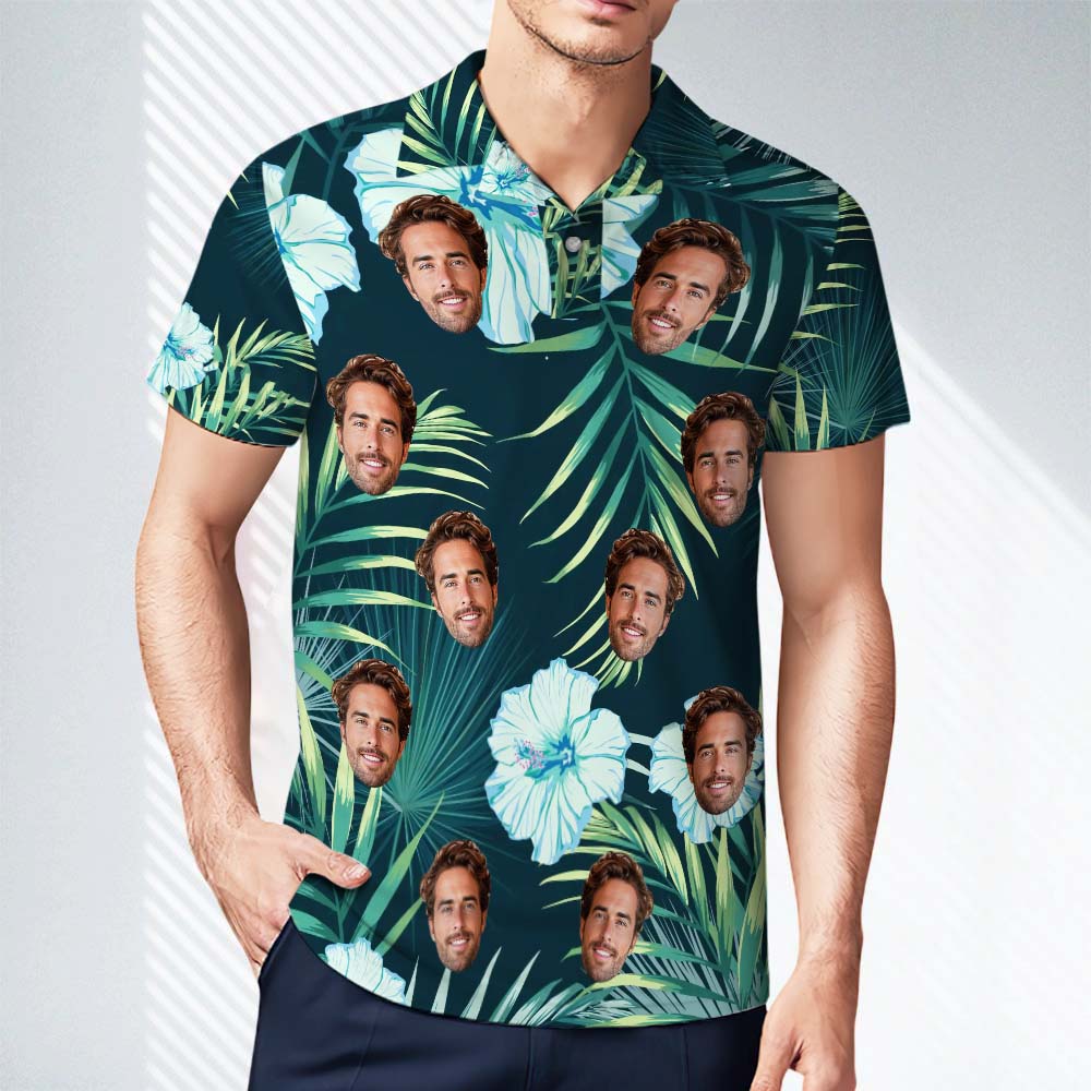 Polos Personalizados Personalizados Polo De Cara De Hombre Personalizado Polo De Regalo Especial Para Él Hojas Verdes