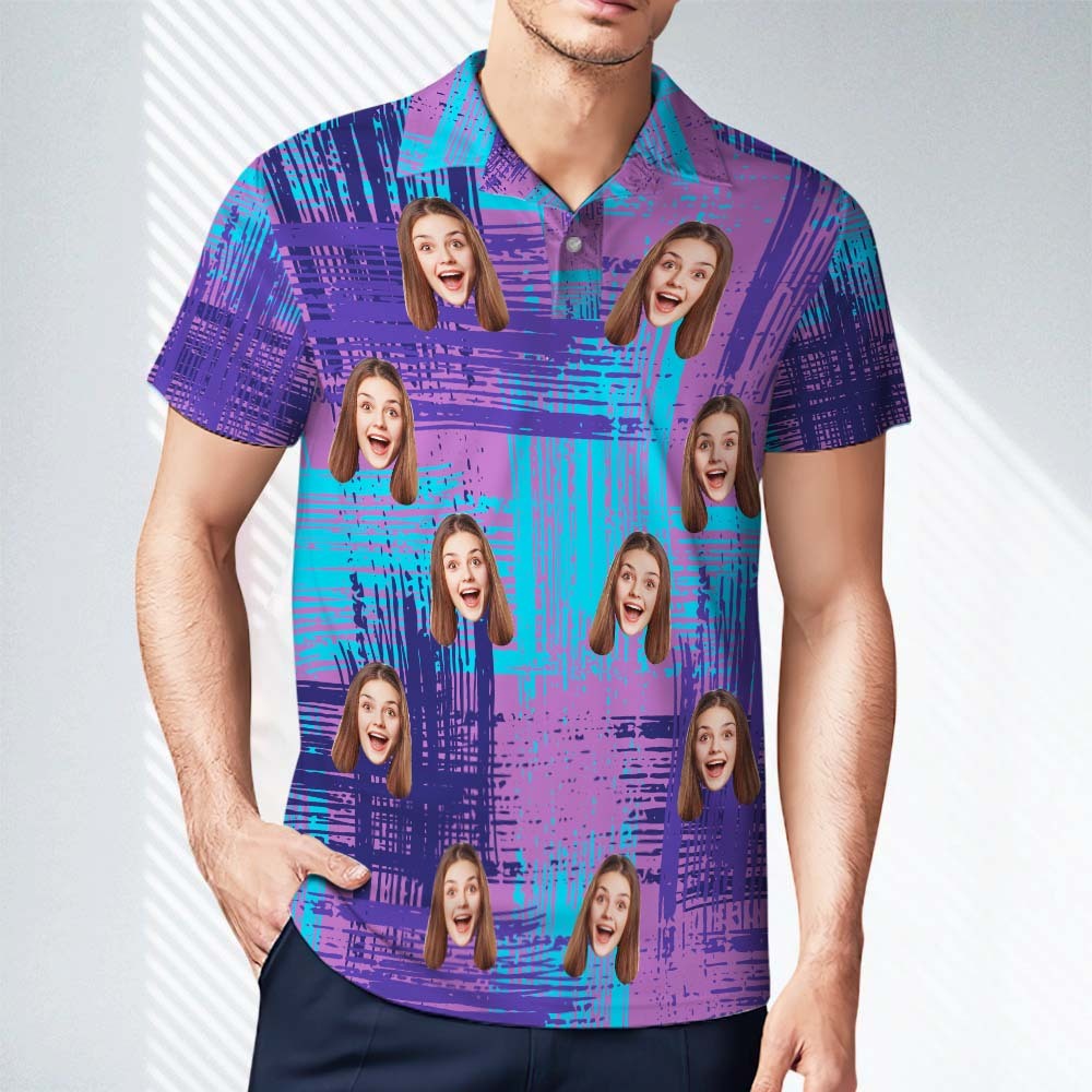 Polos Personalizados Personalizados Polo De Cara De Hombre Personalizado Camisa De Golf Colorida De Manga Corta Regalo Para Él - TuNombrecollar