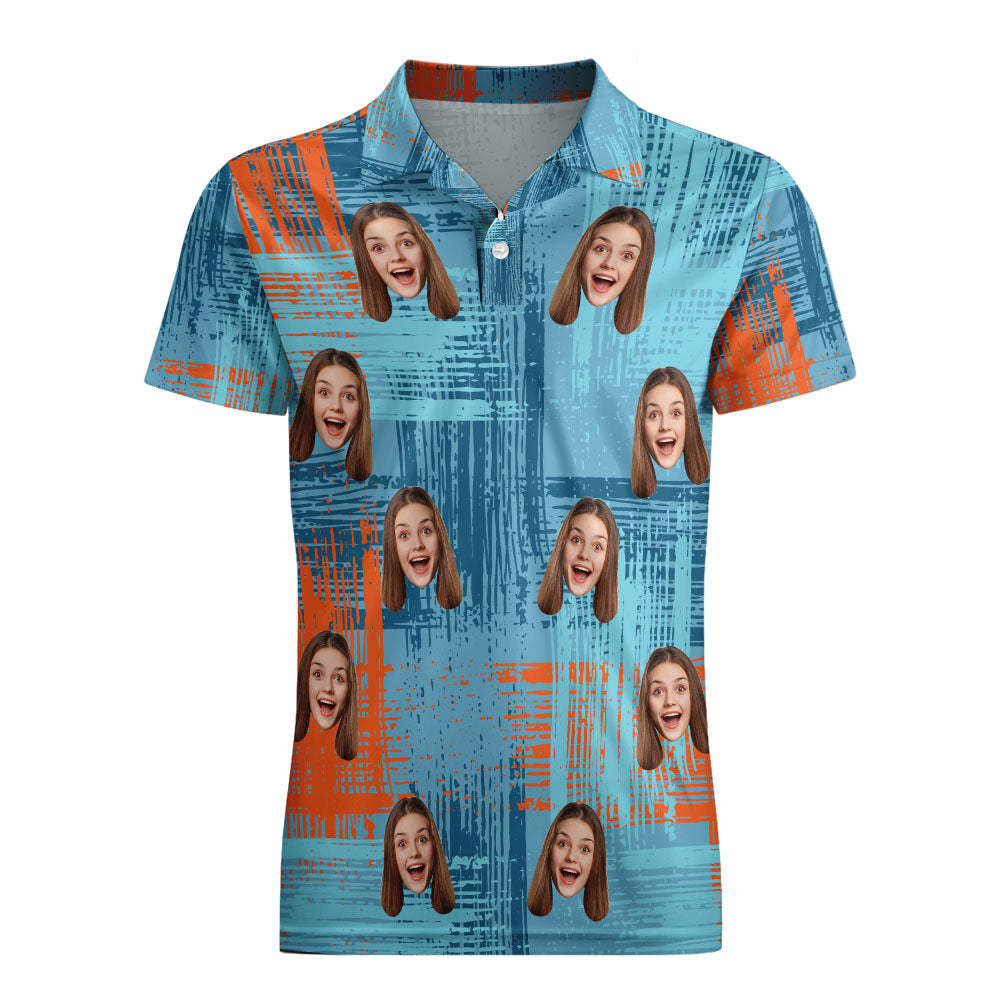 Polos Personalizados Personalizados Polo De Cara De Hombre Personalizado Camisa De Golf Colorida De Manga Corta Regalo Para Él - TuNombrecollar