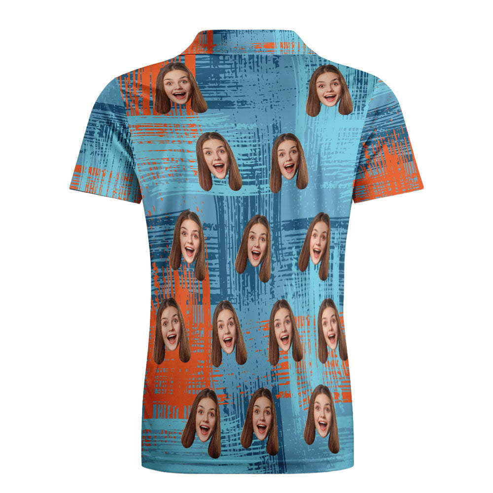 Polos Personalizados Personalizados Polo De Cara De Hombre Personalizado Camisa De Golf Colorida De Manga Corta Regalo Para Él - TuNombrecollar