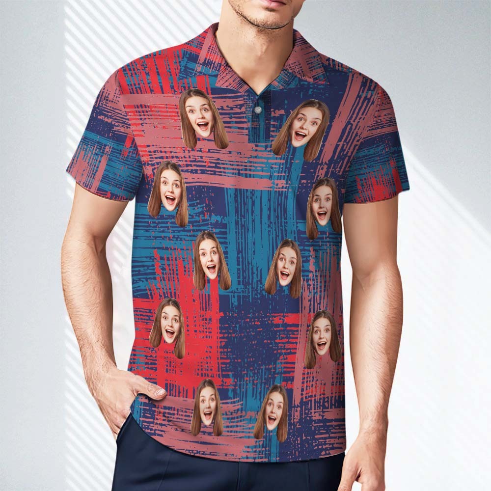 Polos Personalizados Personalizados Polo De Cara De Hombre Personalizado Camisa De Golf Colorida De Manga Corta Regalo Para Él - TuNombrecollar