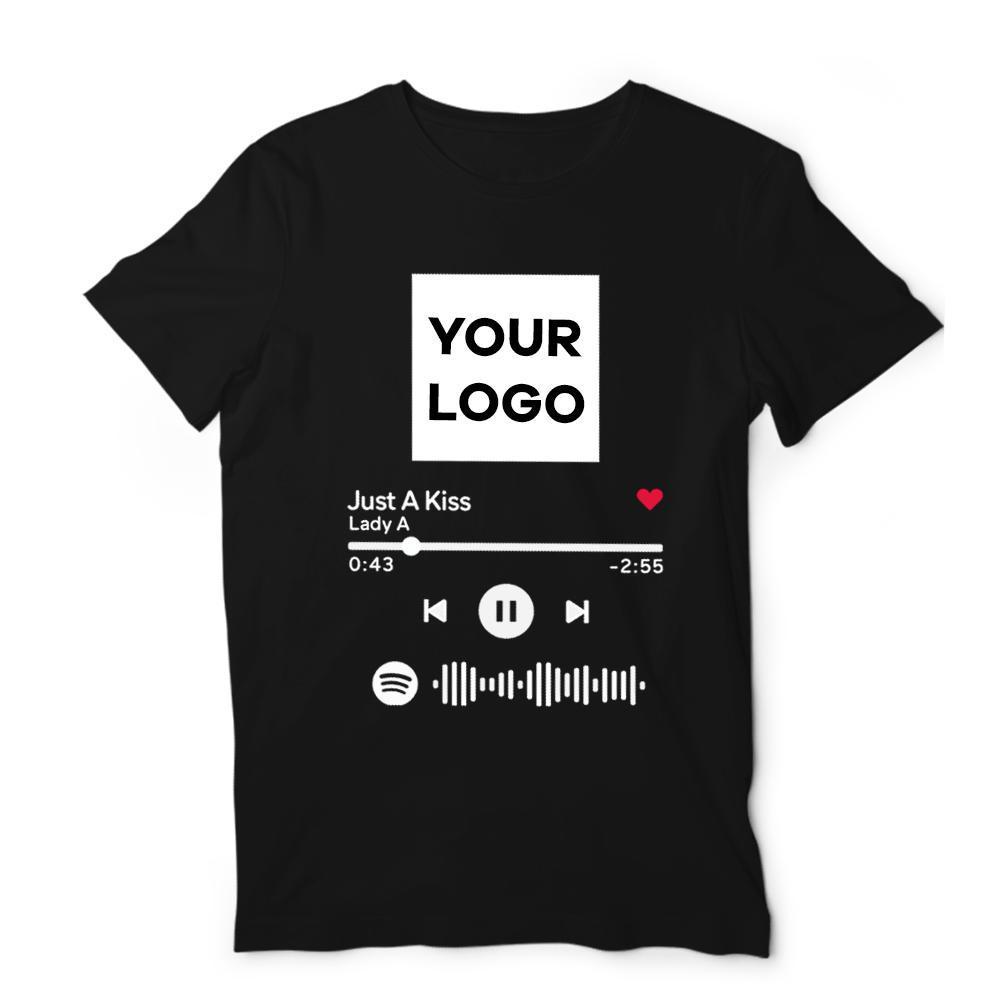 Camiseta Código Spotify Escaneable Camiseta Grabada Con Foto Regalo Único Unisex