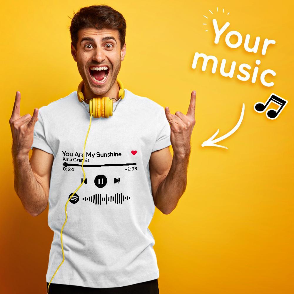 Camiseta Escaneable Con Código Spotify Grabada Camiseta Unisex Regalos Para Mejores Amigos