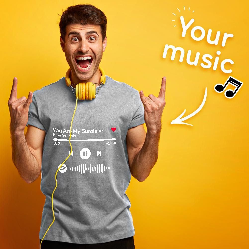 Camiseta Escaneable Con Código Spotify Grabada Camiseta Unisex Grabada Con Canción Musical Personalizada Regalos Para La Familia