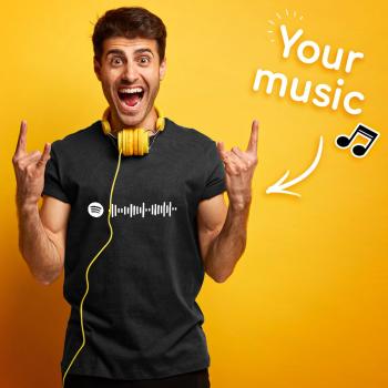 Camiseta Escaneable Con El Código De Spotify Camiseta Grabada Regalos Únicos Unisex Negro