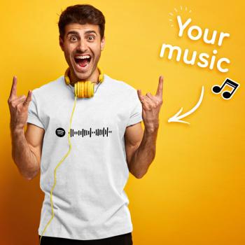 Camiseta Escaneable Con Código Spotify Grabada Camiseta Unisex Regalos Para Los Mejores Amigos Blanco