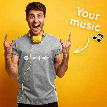 Camiseta Escaneable Con Código Spotify Grabada Camiseta Unisex Grabada Canción Musical Personalizada Regalos Para La Familia Gris