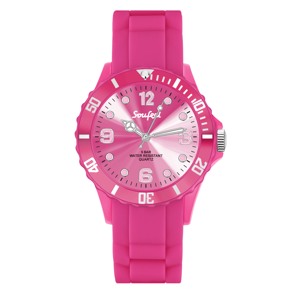 Reloj De Silicona Rosa Para Mujer De 39 Mm