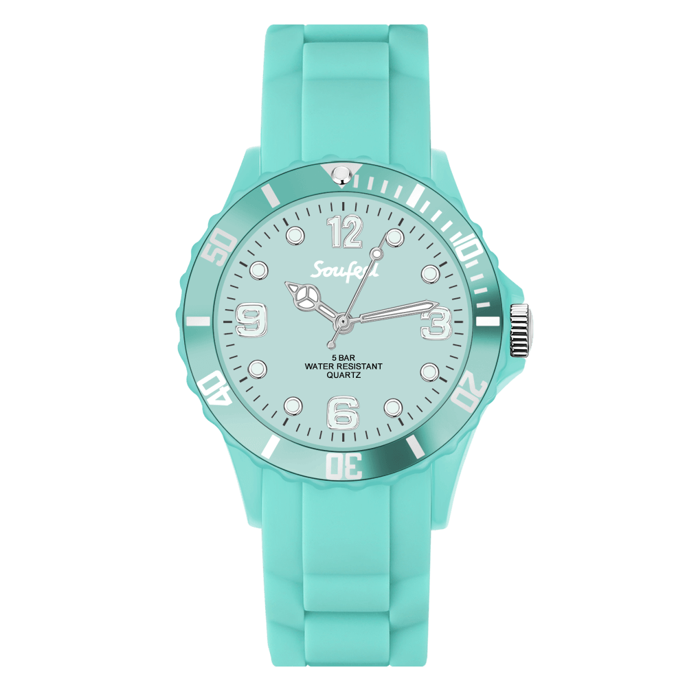 Reloj De Silicona Verde Claro Para Mujer De 39 Mm