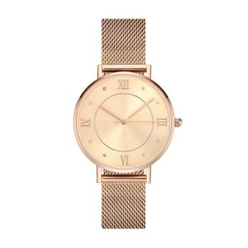Reloj De Pulsera De Malla En Acero Inoxidable Oro Rosa - Mujer