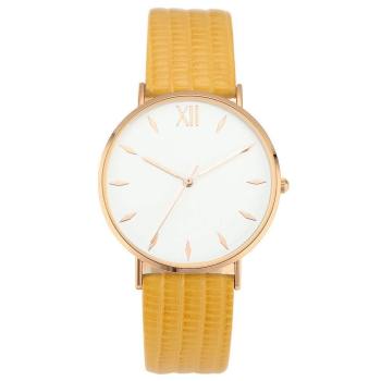 Reloj Con Esfera Simply Style Correa De Piel Amarilla - Hombre