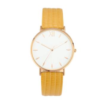 Reloj Con Esfera Simply Style Correa De Piel Amarilla - Mujer