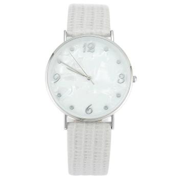 Reloj Casual Con Esfera De Mármol Correa De Cuero Gris - Hombres