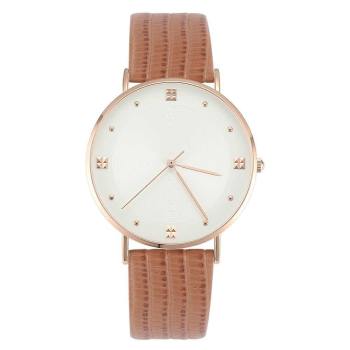 Reloj De Esfera Informal Correa De Cuero Marrón De Cuarzo De Moda - Hombres