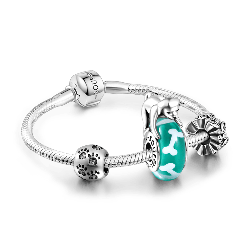 Pulsera Perro Y Huesos Plata De Ley 925