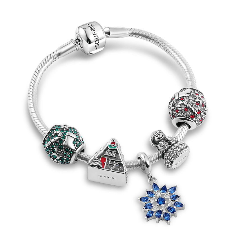 Pulsera De Navidad En Plata De Ley 925
