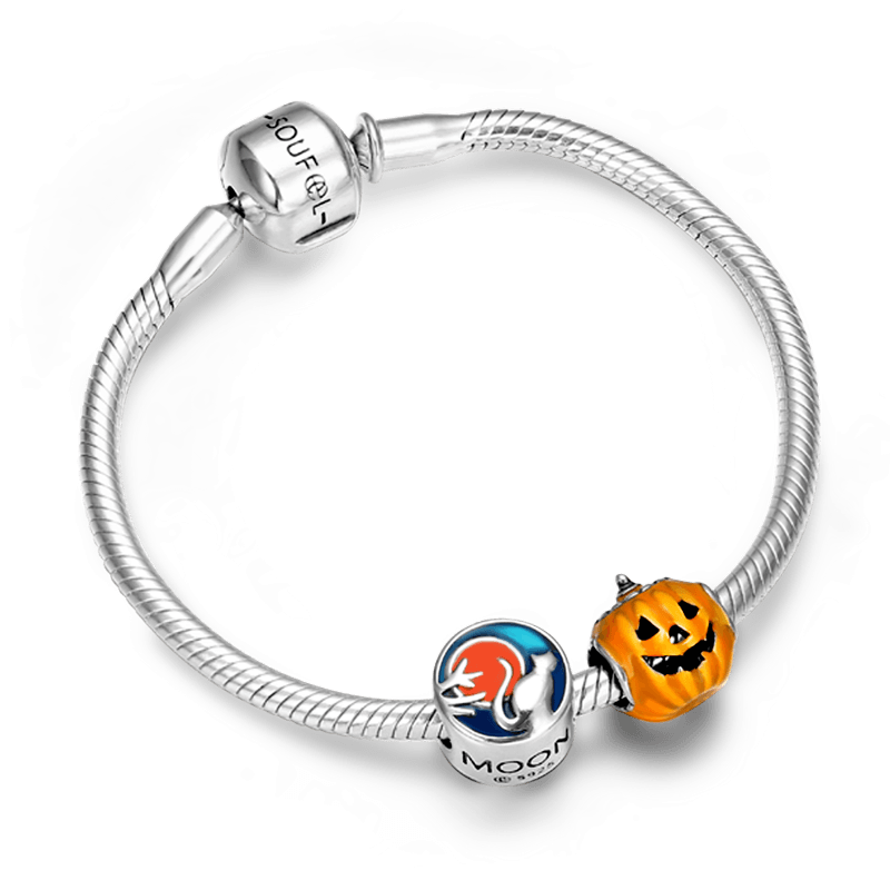 Pulsera Calabaza Farol Plata De Ley 925