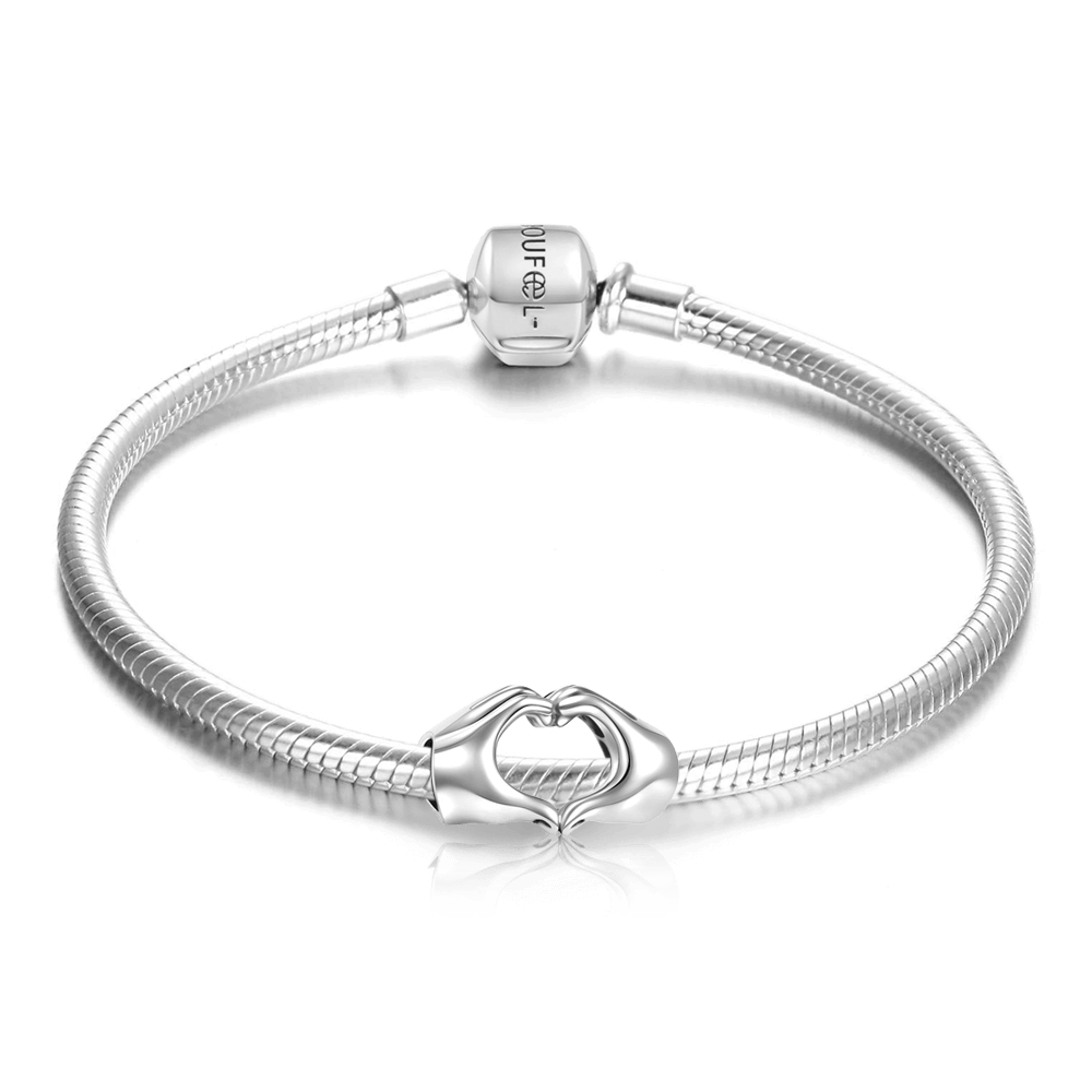 Pulsera Dedos Con Corazones Plata De Ley 925