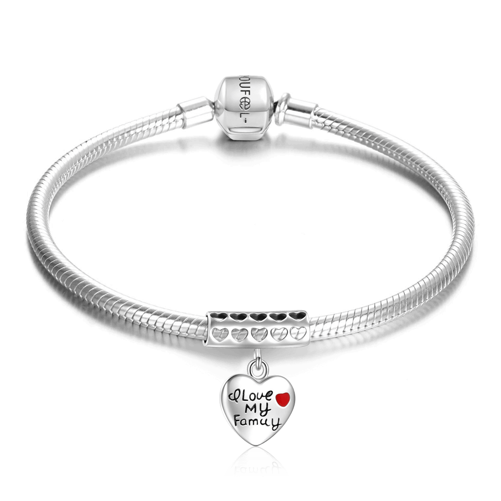 I Love My Family Pulsera Plata De Ley 925
